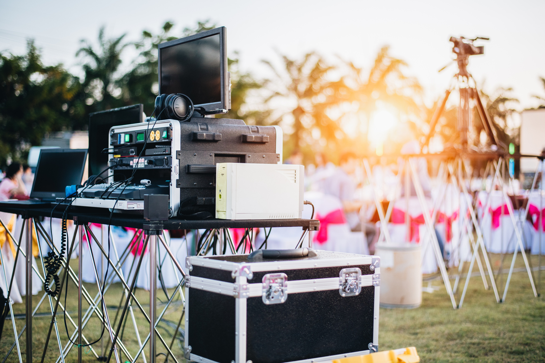 Dj Mixing Equalizer at Outdoor Event