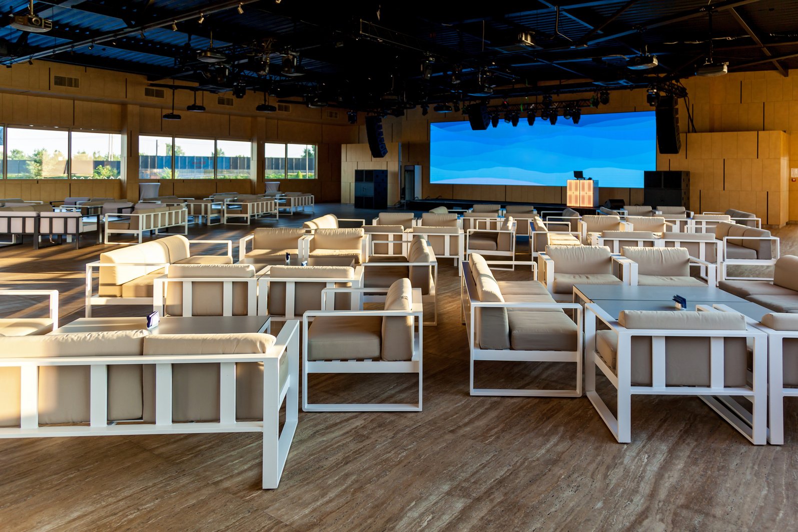 Conference hall with event equipment